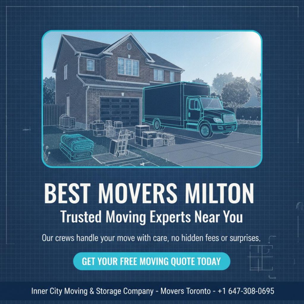 Inner City Moving & Storage truck outside Milton home best movers Milton