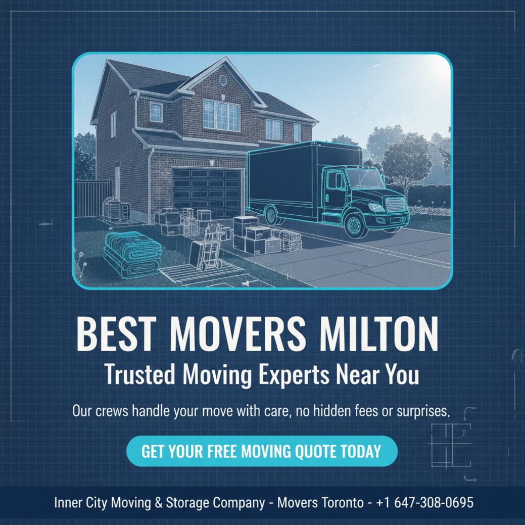 Inner City Moving & Storage truck outside Milton home best movers Milton