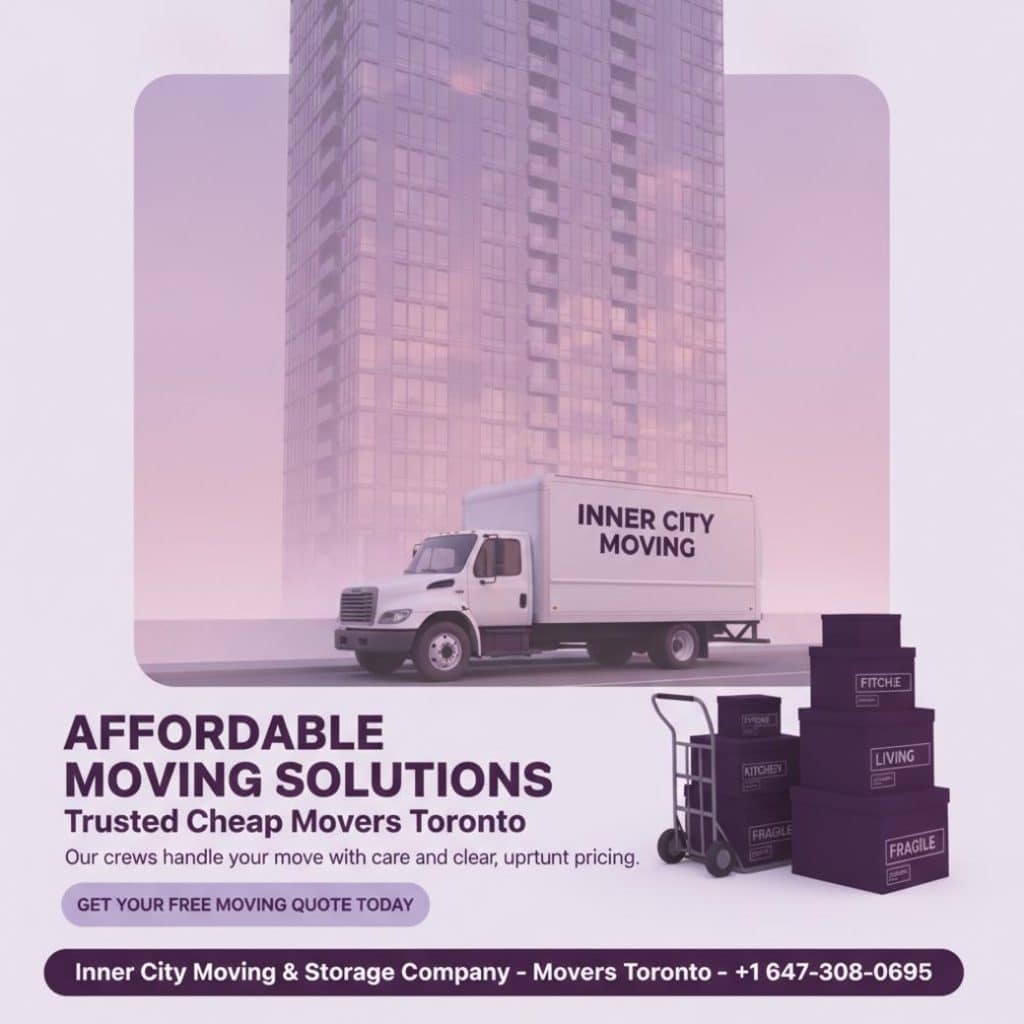 Inner City Moving & Storage truck and boxes cheap movers Toronto downtown