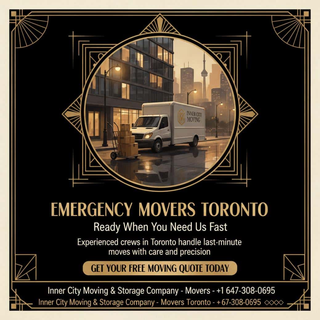 Downtown Toronto last minute move with emergency movers Toronto moving van