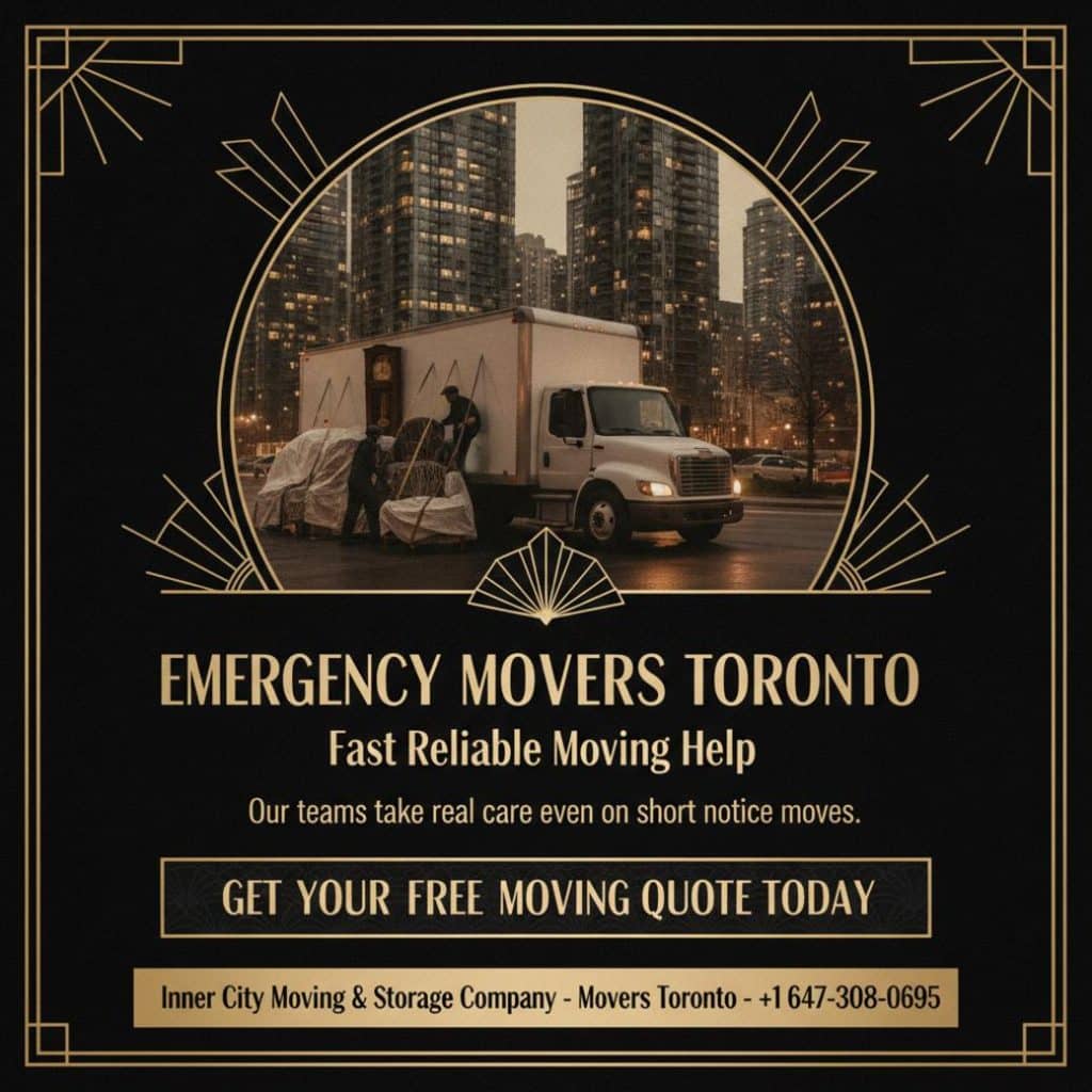 When Do You Need Emergency Movers in Toronto? 1 Emergency movers Toronto loading furniture near CityPlace downtown