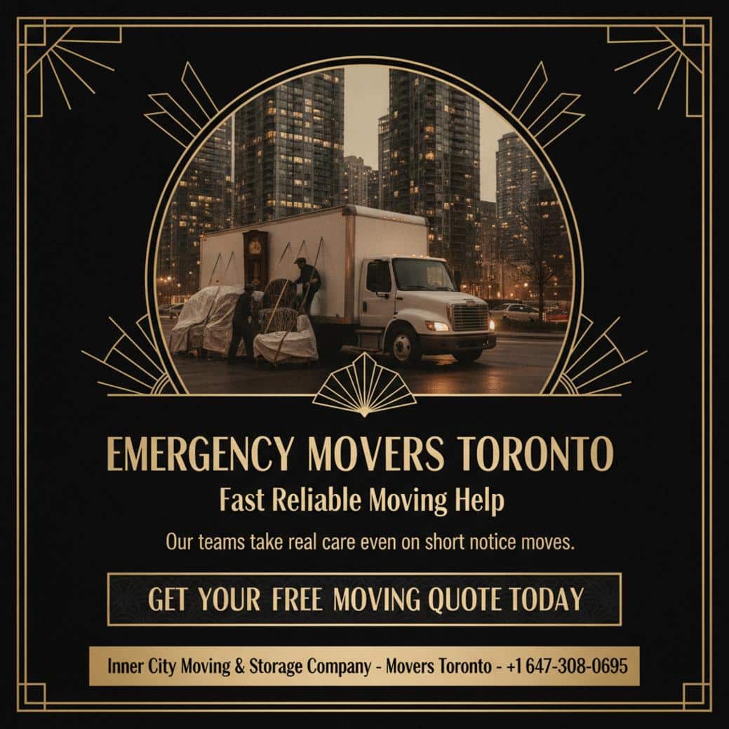 When Do You Need Emergency Movers in Toronto? Emergency movers Toronto loading furniture near CityPlace downtown