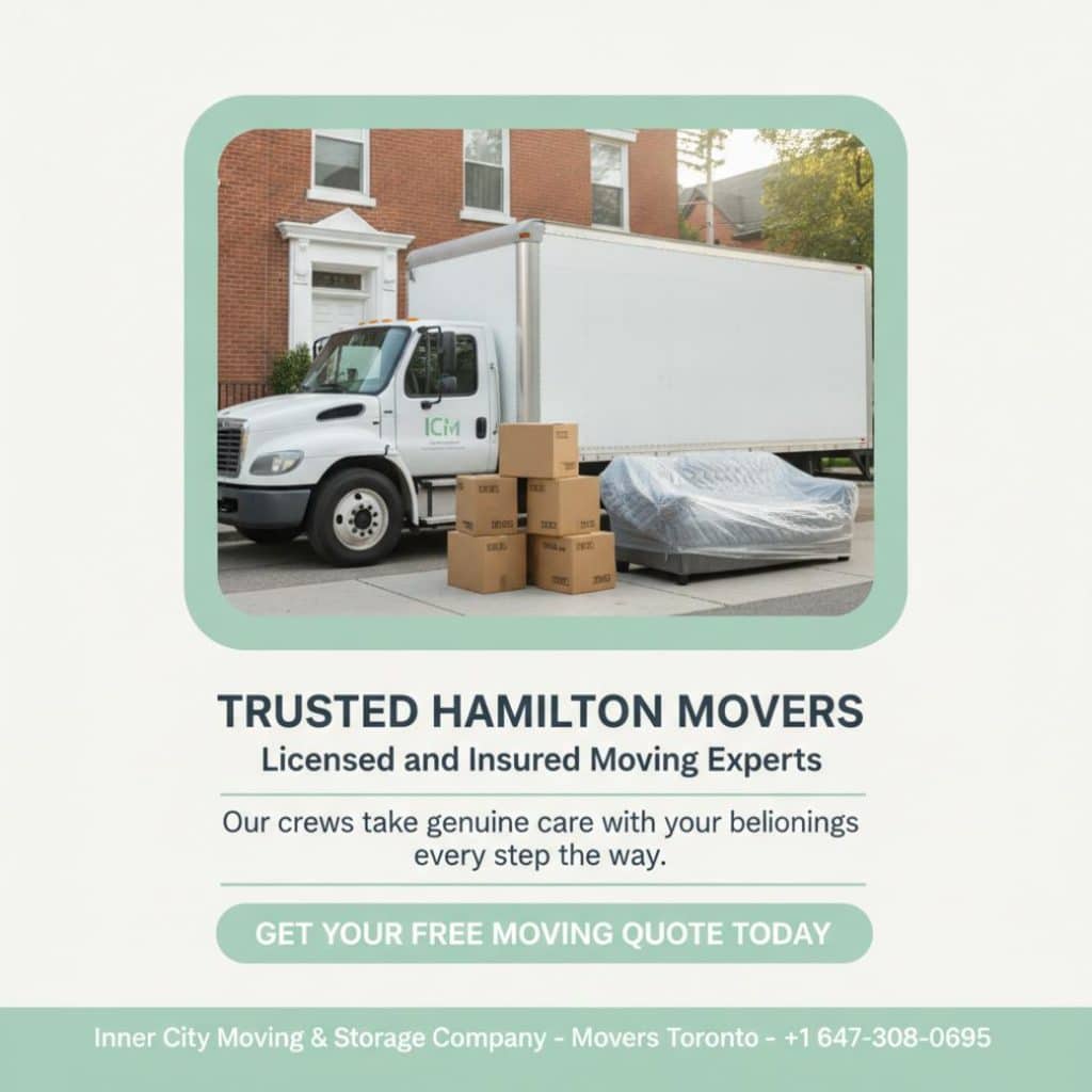 Hamilton movers packing and loading truck near Locke Street Hamilton