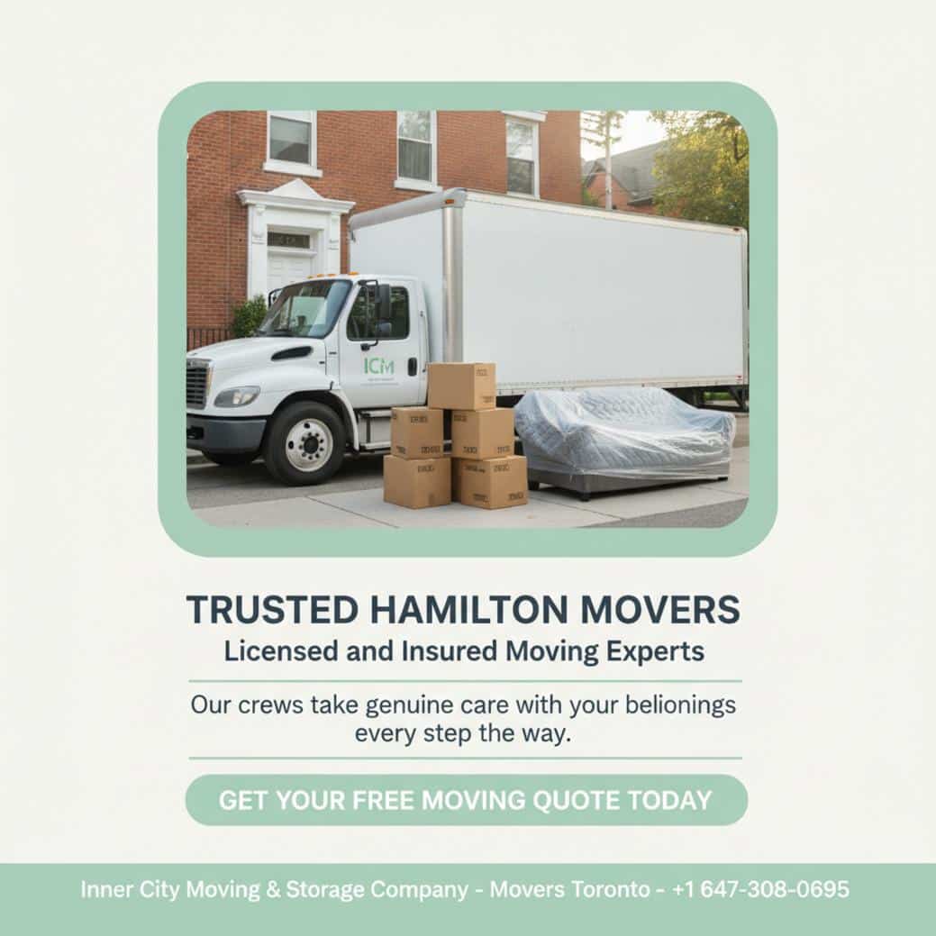 Hamilton movers packing and loading truck near Locke Street Hamilton