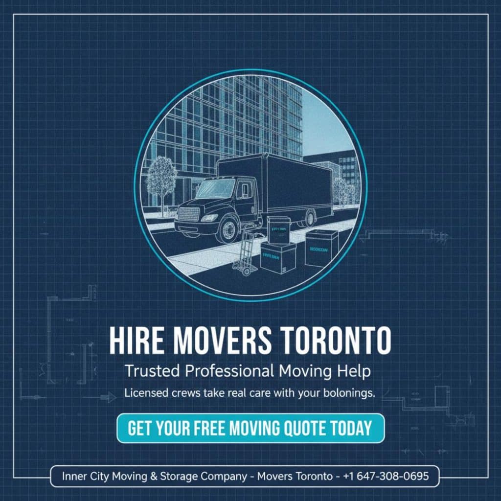 Inner City Moving & Storage truck with packed boxes - hire movers Toronto downtown