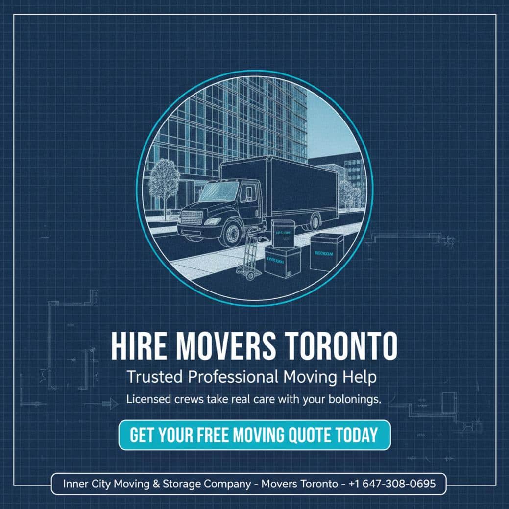 Inner City Moving & Storage truck with packed boxes - hire movers Toronto downtown