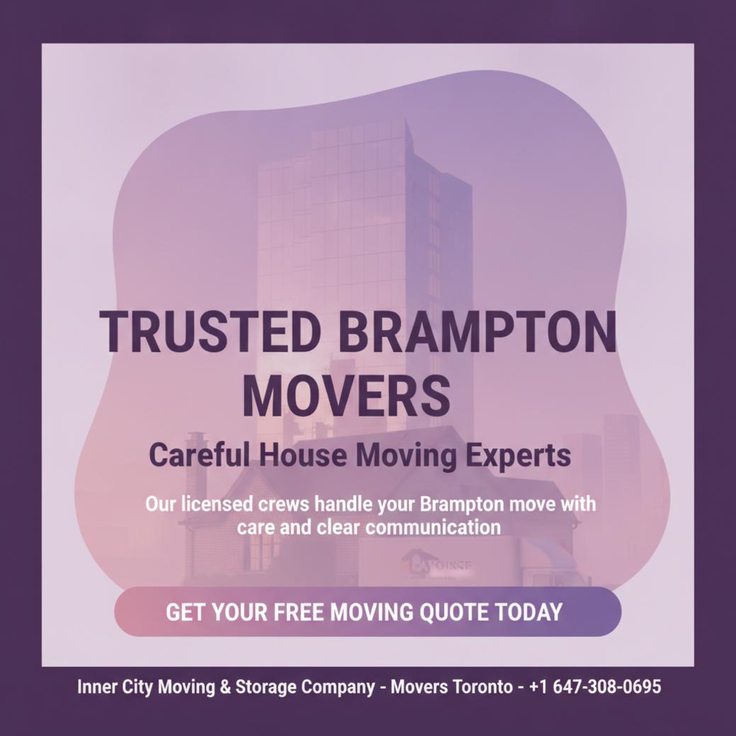 Packed moving truck and boxes outside house movers Brampton home