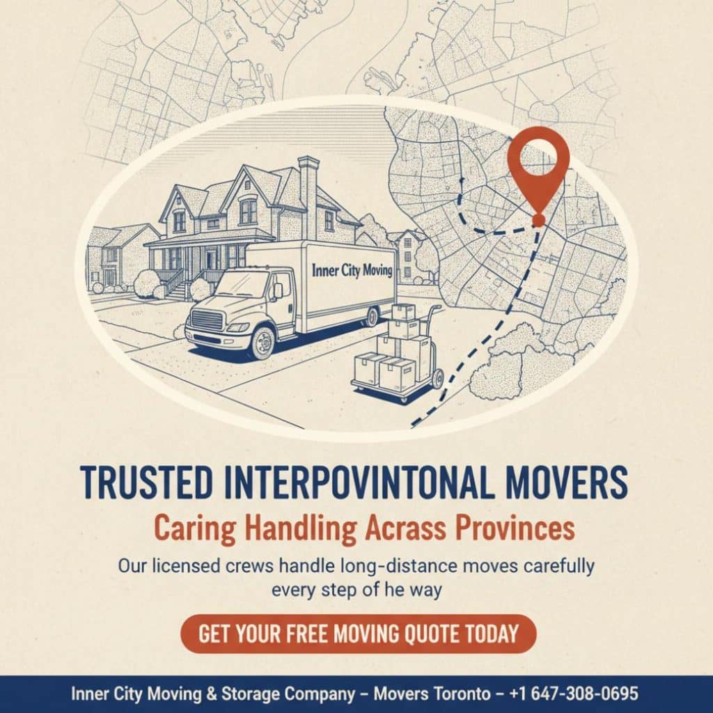 How Interprovincial Movers in Hamilton Simplify Your Move 1 Interprovincial movers loading truck in Hamilton Ontario residential neighborhood