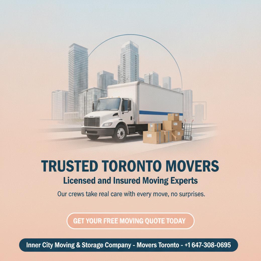 Looking for a Reliable Moving Company Near Me in Toronto? Inner City Moving & Storage truck with boxes moving company near me Toronto