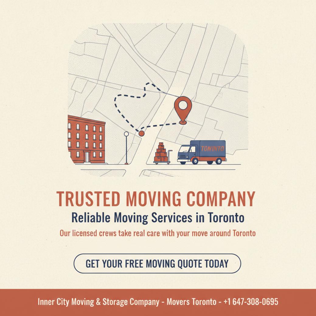Inner City Moving & Storage truck near King West Toronto moving company scene