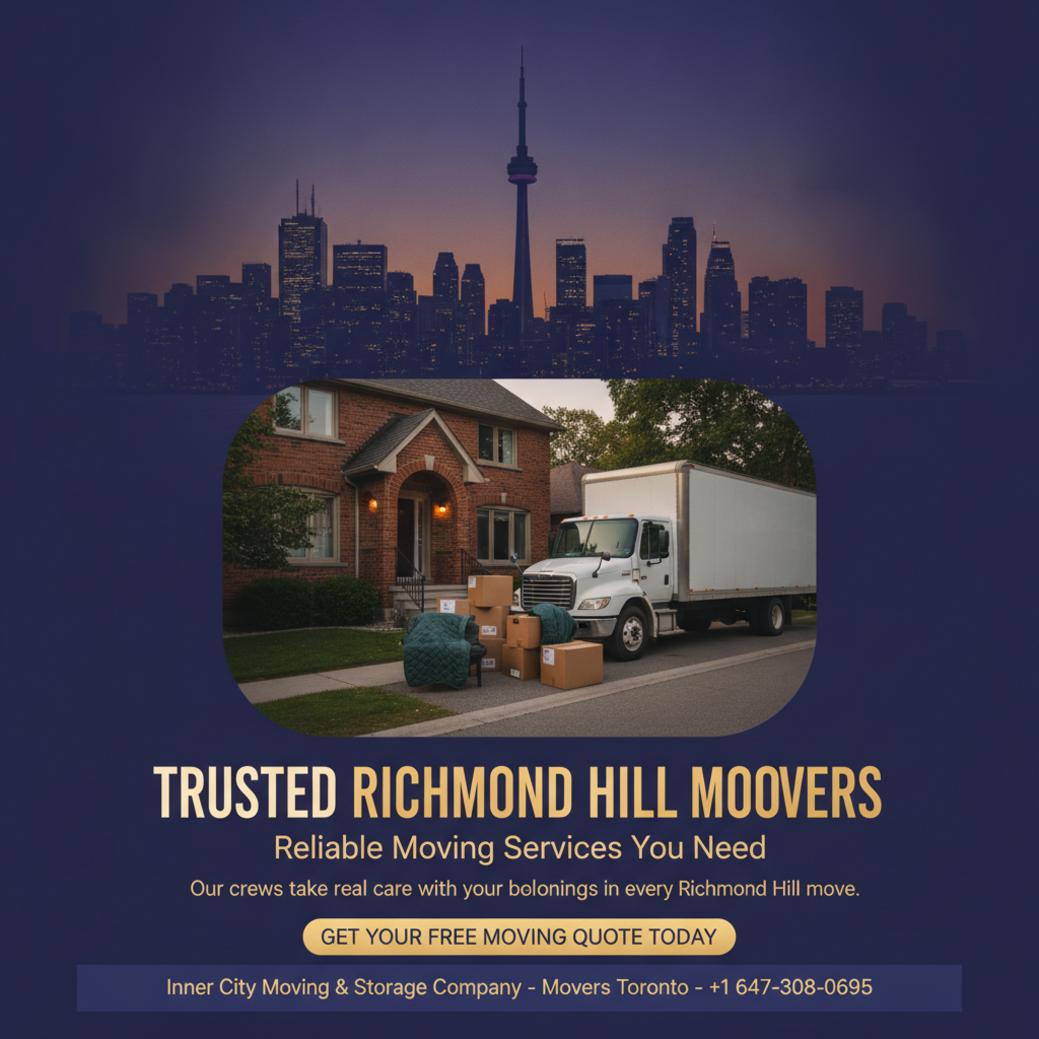 When Should You Book Moving Services in Richmond Hill? Richmond Hill moving services with labeled boxes outside suburban home