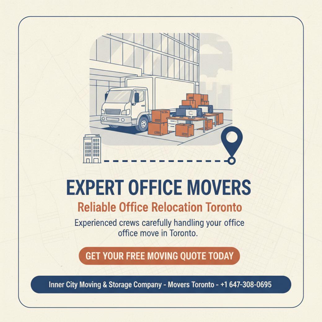 Stress-Free Office Relocation in Toronto: What You Need to Know Office relocation moving truck and packed boxes Toronto downtown Financial District