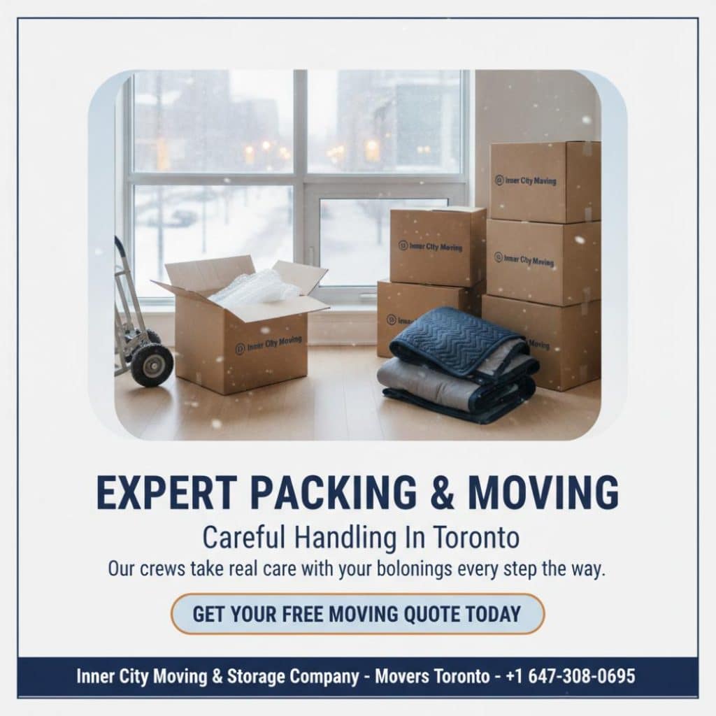 How Packing and Moving in Toronto Can Ease Your Stress 1 Neatly packed boxes in Toronto apartment for packing and moving Toronto