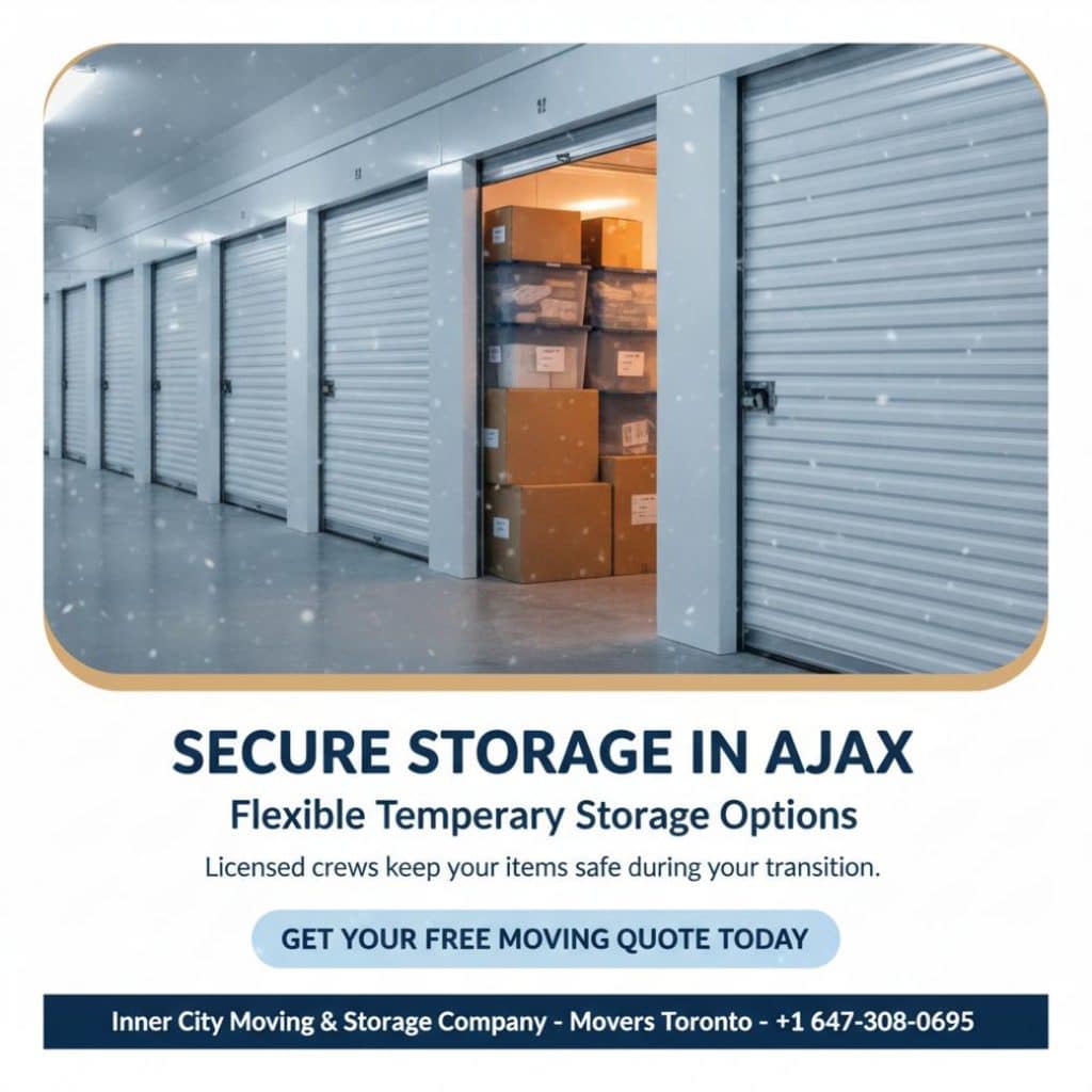 climate controlled storage units interior temporary storage Ajax facility