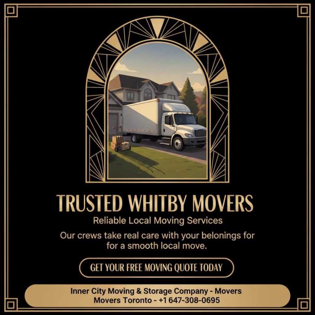 How Whitby Movers Make Your Local Move Easier 1 Inner City Moving & Storage truck with moving boxes Whitby movers