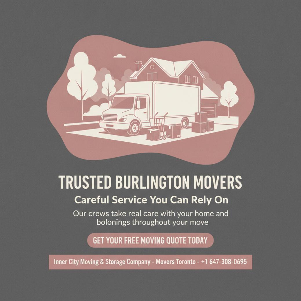 Moving truck and boxes staged for burlington movers in Burlington, ON