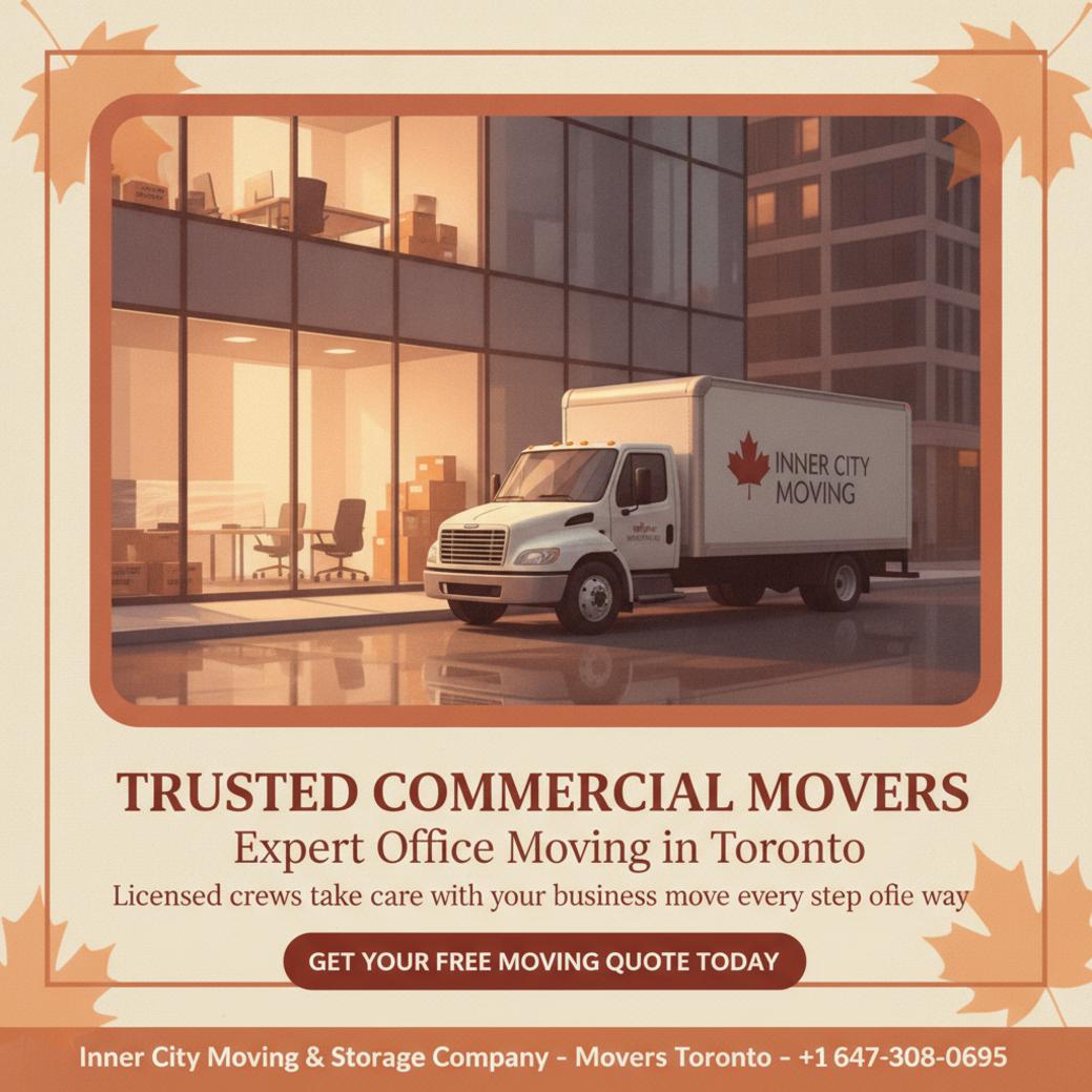 Commercial movers Toronto loading office furniture downtown Toronto truck