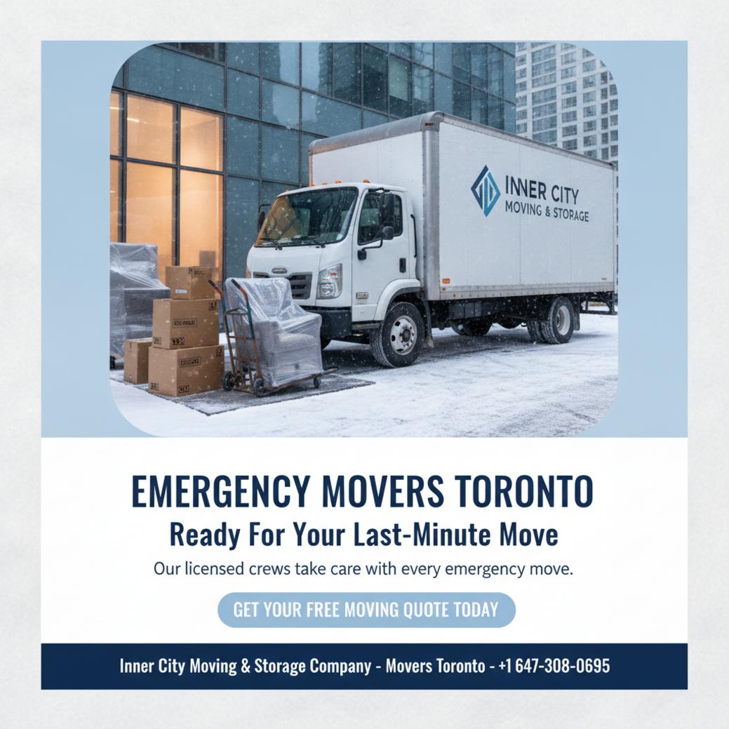 How Emergency Movers in Toronto Handle Last-Minute Moves Emergency movers Toronto truck at downtown condo loading dock