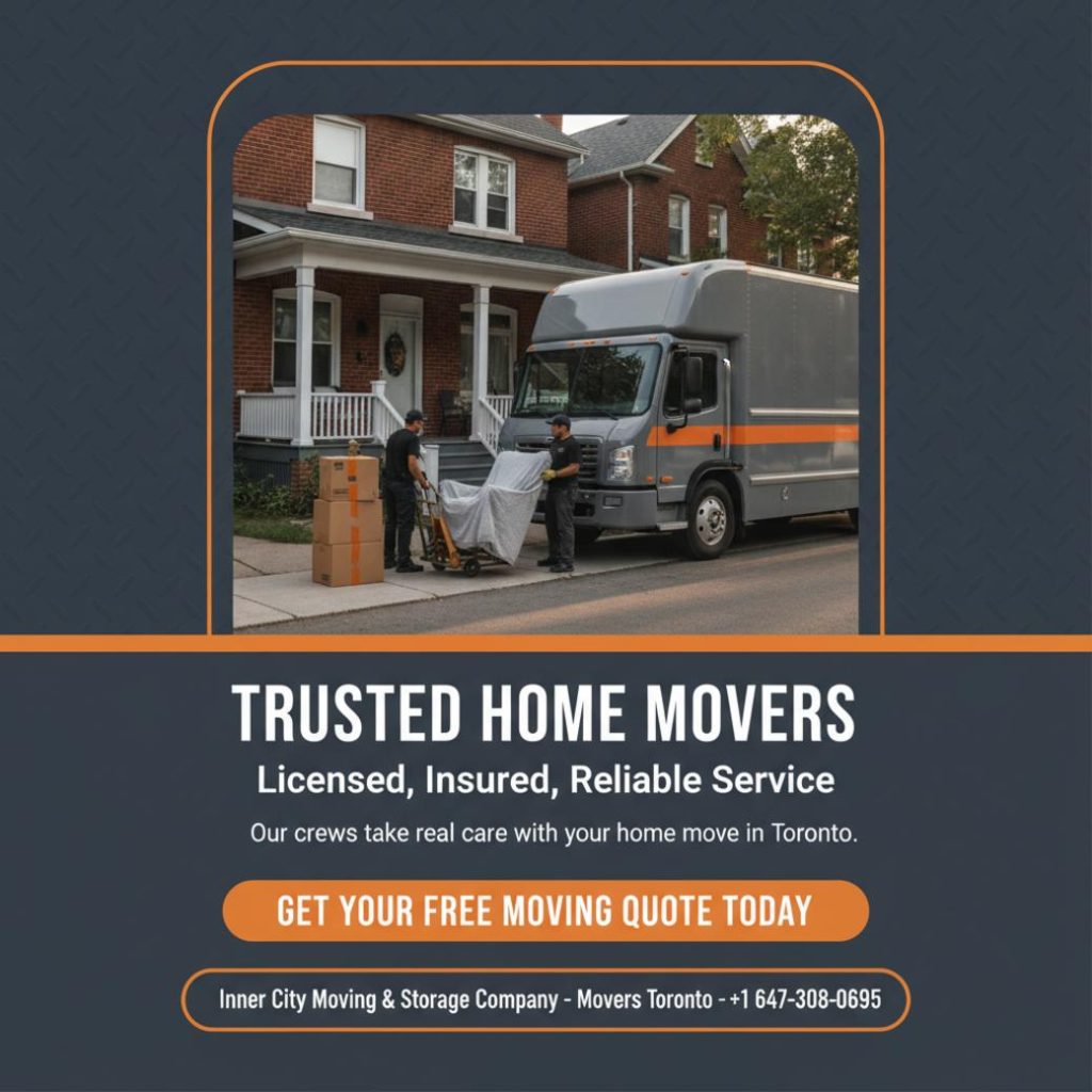 Inner City Moving & Storage truck - home movers Toronto residential street