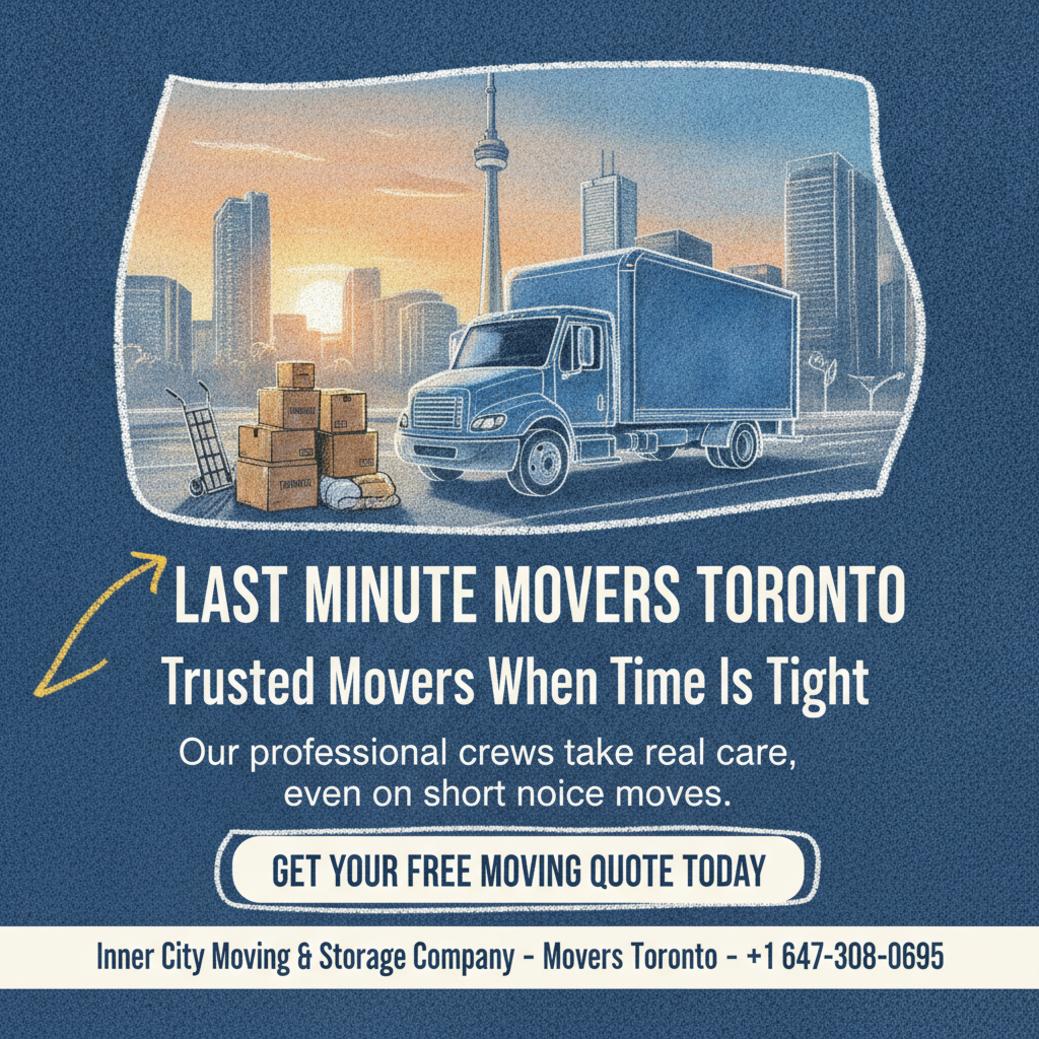 Last minute movers Toronto moving truck at downtown condo