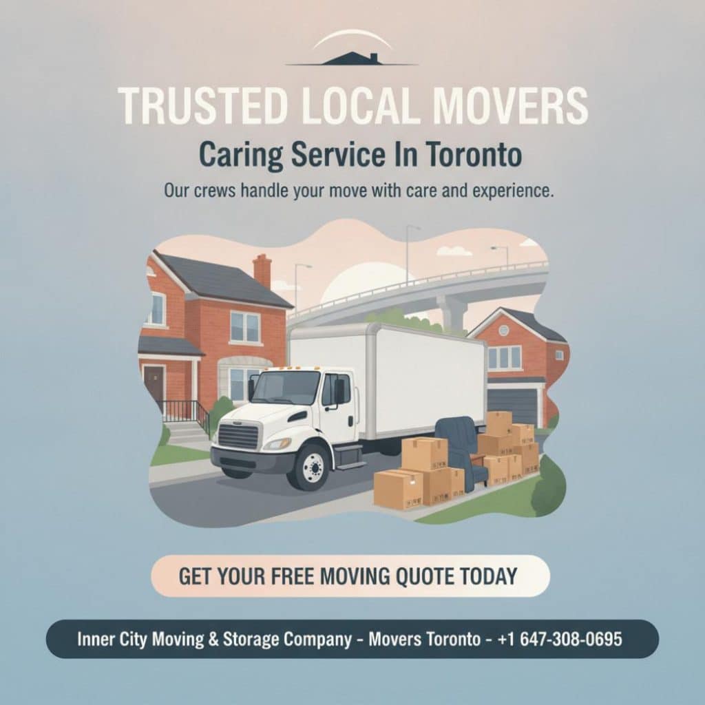 How to Choose a Local Moving Company in Toronto You Can Trust 1 Inner City Moving & Storage truck with moving boxes local moving company Toronto