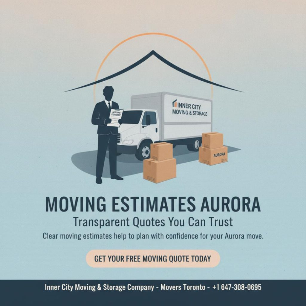 How to Get a Reliable Moving Estimate in Aurora 1 Aurora moving estimate with boxes and moving truck parked on residential street