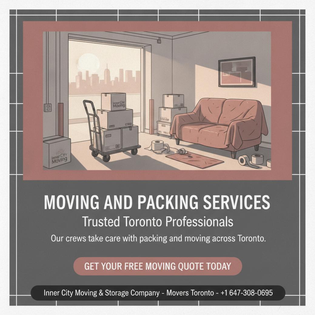 Professional moving and packing services Toronto downtown boxes and furniture
