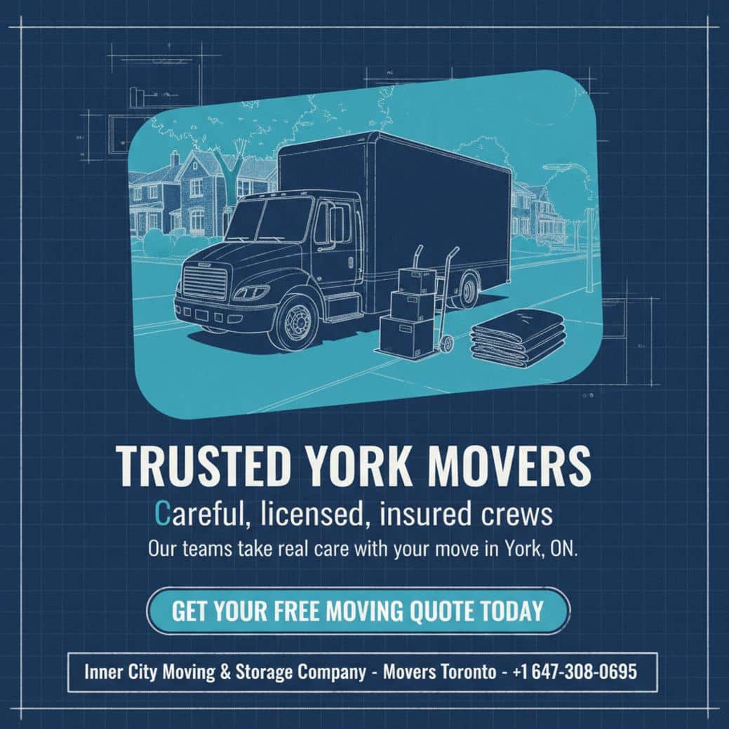 How York Movers Can Make Your Move Easier and Safer Professional York movers at residential home with boxes in York ON