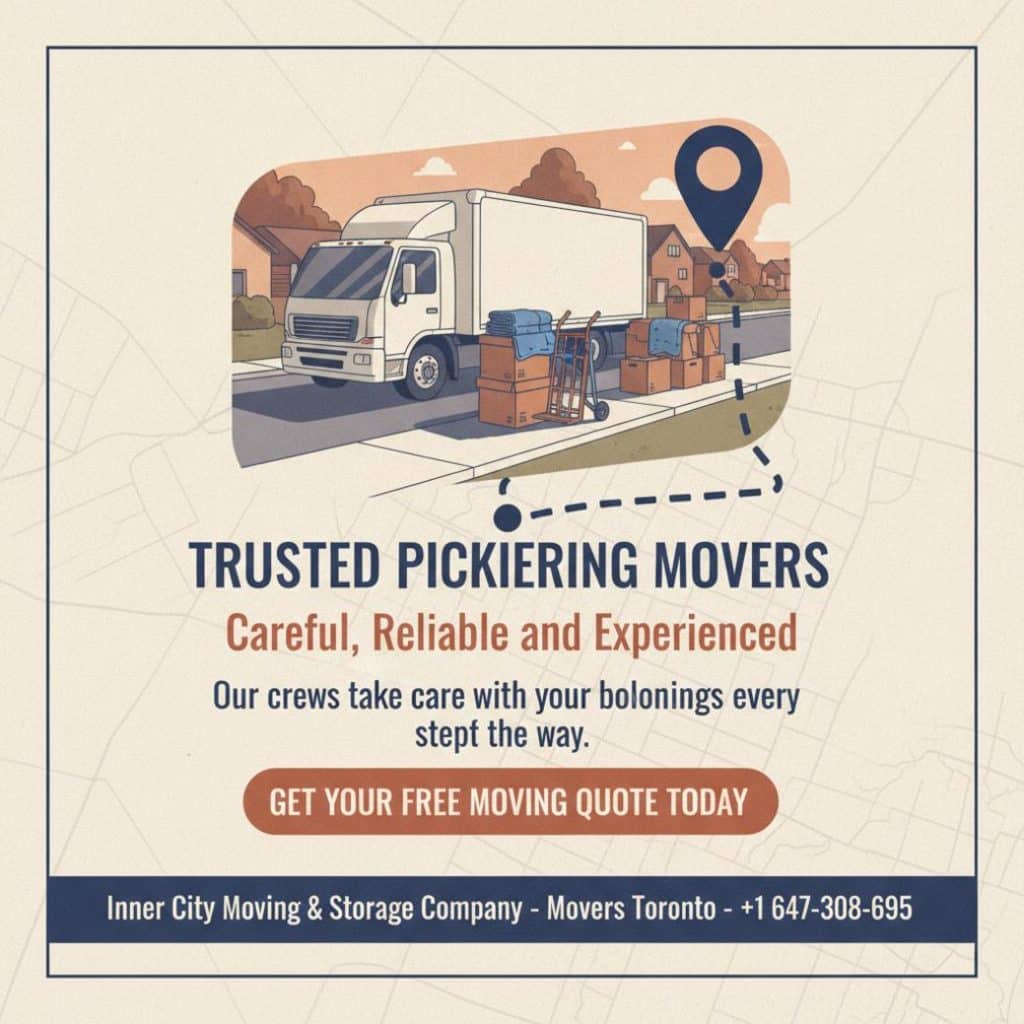 Inner City Moving & Storage truck with packed boxes best movers Pickering ON