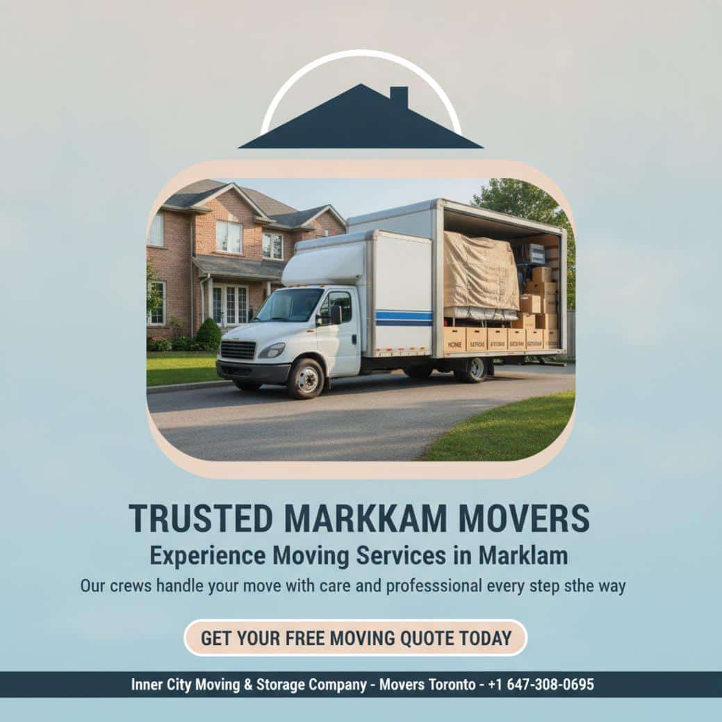 Inner City Moving & Storage truck loading furniture Markham movers