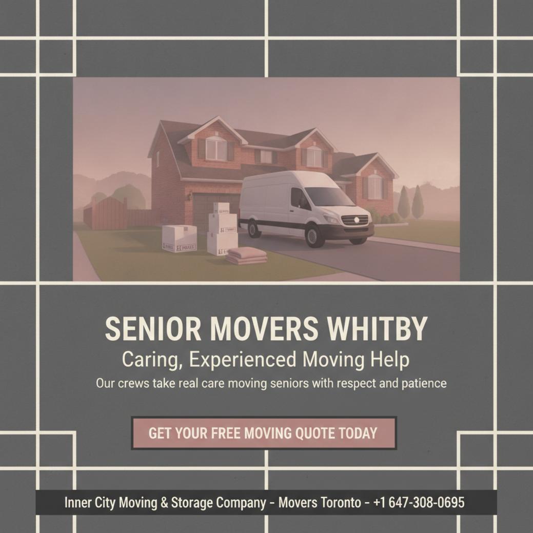 Senior movers carefully packing and moving boxes in Whitby home