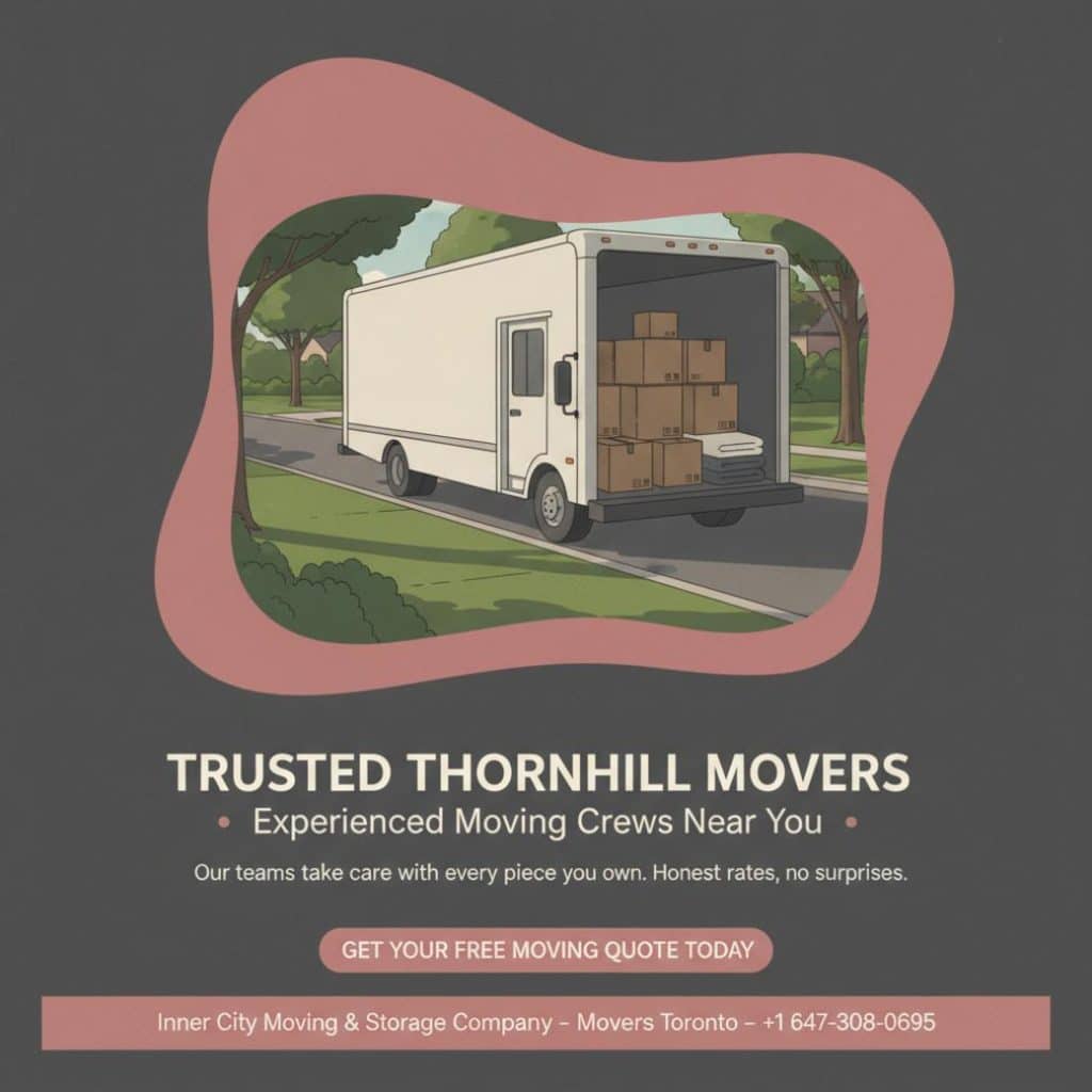 Inner City Moving & Storage truck with packed boxes Thornhill movers